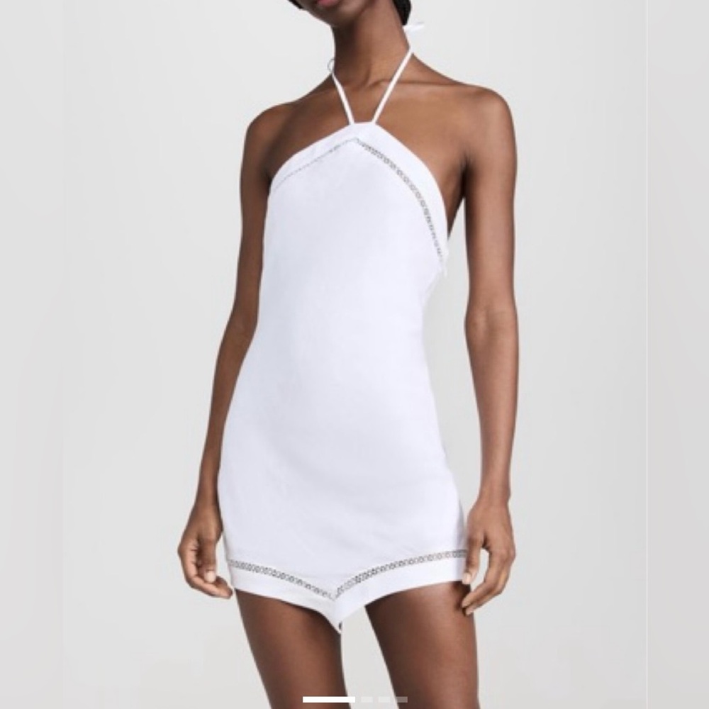 STAUD | Megan Halter Dress | White, Size 8